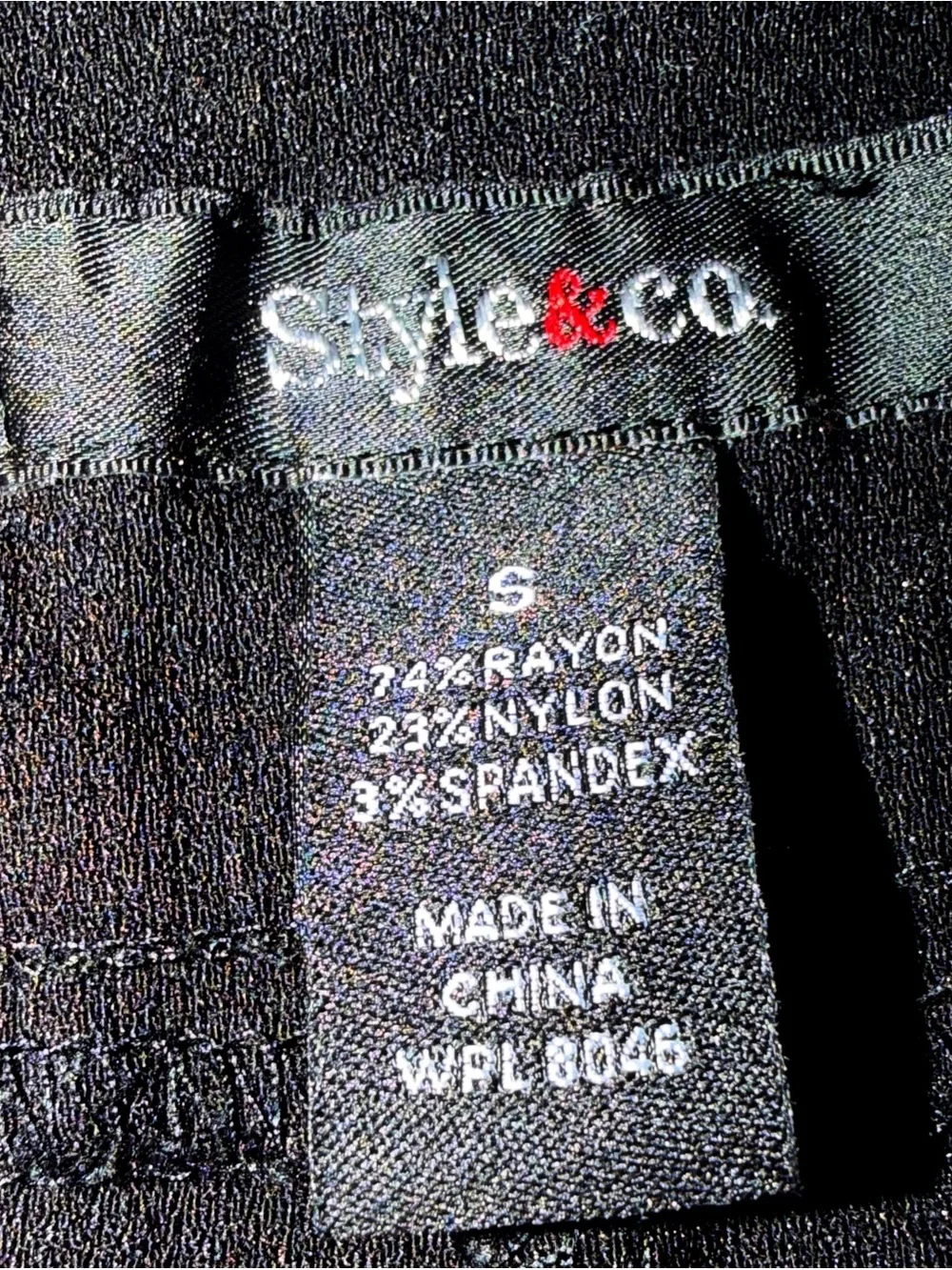 Style & Co. Black Straight-Leg Zip Detail Pants